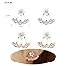 12 Pairs Fashion Silver Plated Leaf Feather Flower Crystal Ear Jacket Front and Back Stud Earrings for Women Girls