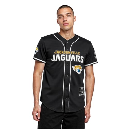 Pro Standard Mens NFL Jacksonville Jaguars Mesh Button Down Mesh Top Black L