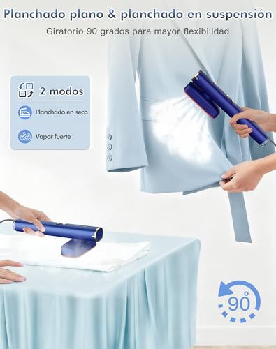 Hand Steamer, 1200W Steamer, 15S Quick Heating, Removable 120ml Tank, Steam 22g/min, Vertical 2-in-1 Steamer Blue.