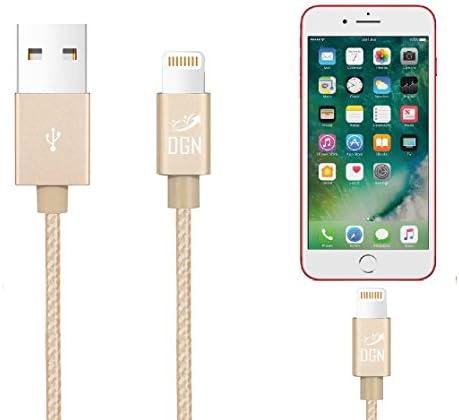 DGN Gadgets iPhone Cable 3 FT Nylon Braided Lightning Charger to Cable Data Syncing Cord Compatible with iPhone 7/7 Plus/6S/6S Plus,SE/5S/5,iPad,iPod Nano (3 Feet - Gold)