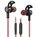 Sports headphones, Wired HI-FI Stereo Sound Earphones HD Vioce Earpieces Sports In-ear Earbuds with Noise Isolating Mic for iOS and Android Cellphone Listenman B11 Red