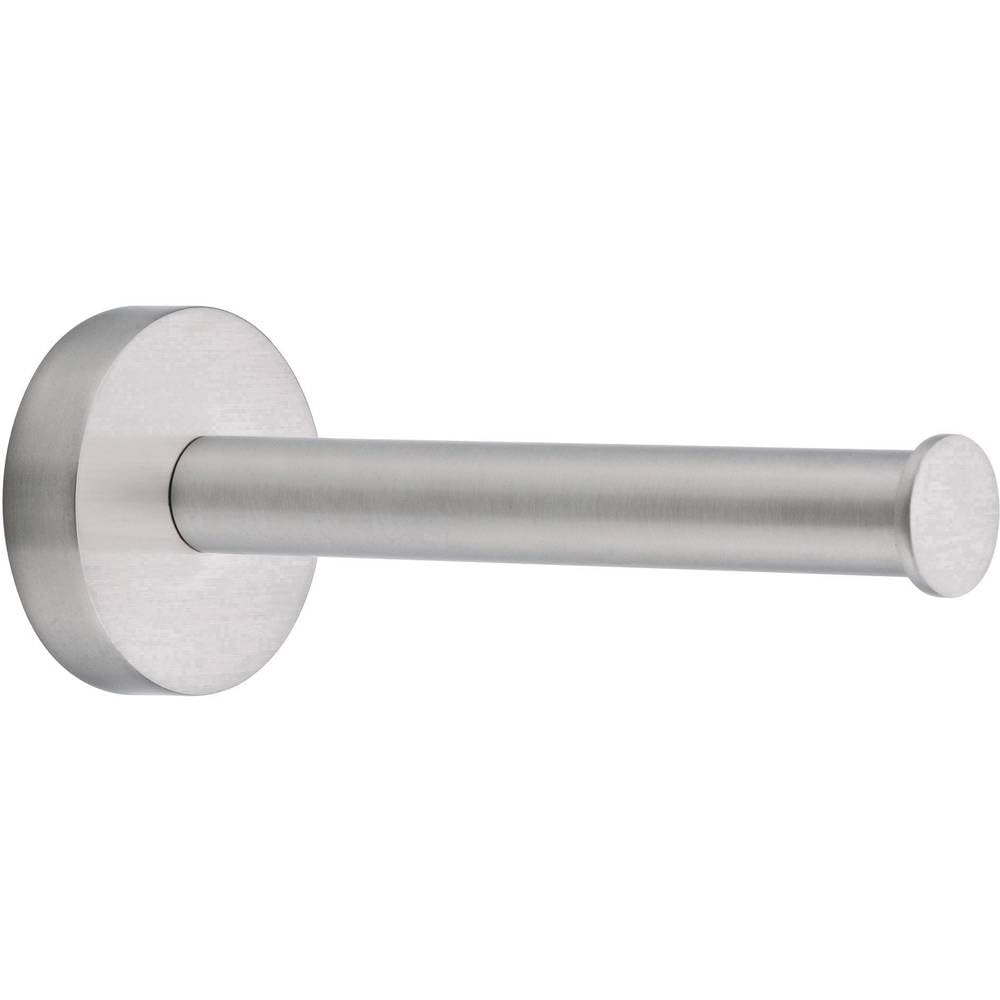 tesa MOON Spare Toilet Paper Holder - No Drill Wall Mounted Toilet Roll Holder Made of Chrome-Plated Metal, Stainless - Waterproof - Includes Removable Glue Solution