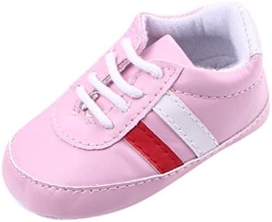 Toddler Newborn Baby Walkers Learning,Infant Grils Boys Premium Retro Red and White Oblique Stripes Soft Sole Prewalker Warm Winter Shoes Boots (Age:6M/US:4.5, Pink)