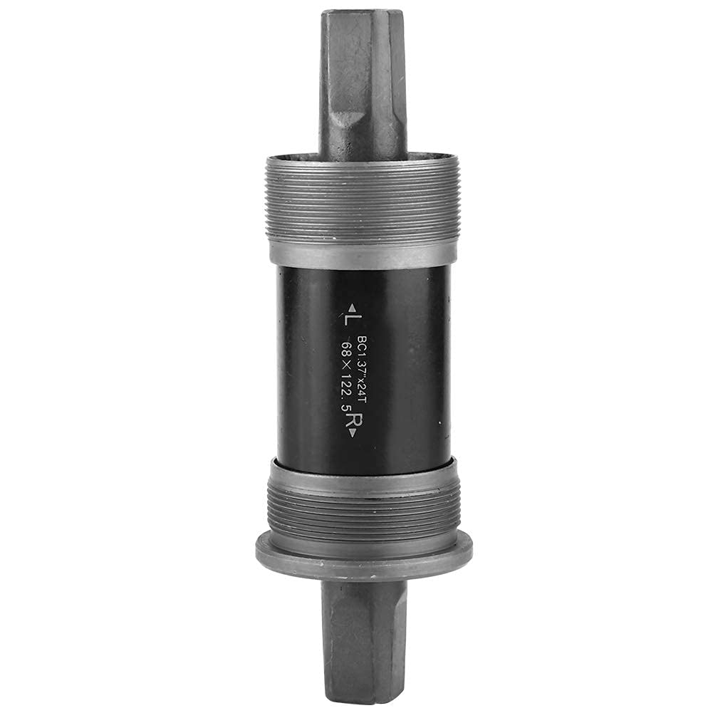 Alomejor Bicycle Bottom Bracket 118 120 122.5 124.5 127.5mm Steel Quare Hole Axis for Square Tapered Spindle Crank(68X122.5L)
