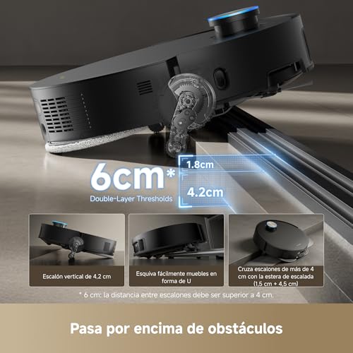 X50 Master Robot Aspirador con Estación Base Compacta de 24.9 cm, Llenado y Vaciado Automáticos, Estación Base 8 en 1, Evasión de Obstáculos, Limpia Debajo de Muebles Bajos, Succión 20.000 Pa