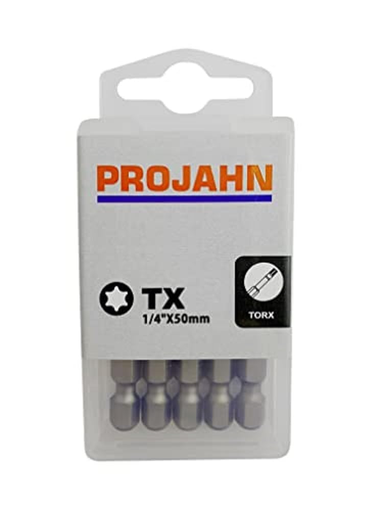 PROJAHN 2834-10 1/4-Inch 50 mm T25 TX Bit Box - Silver (10-Piece)