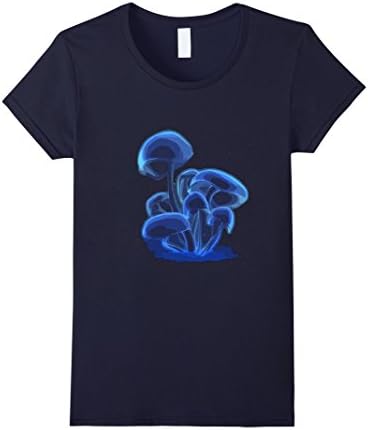 Women's Shroom Shirt | Psychedelic Shirt |  Magic Mushroom Tee Large Navy