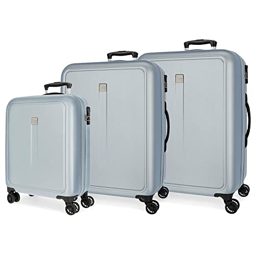 Camboya Juegos de maletas Azul Claro 55/68/78 cms Rígida ABS Cierre de combinación lateral 217L 10,84 kgs 4 Ruedas dobles equipaje mano