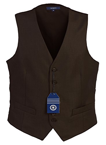 Gioberti Mens 5 Button Formal Suit Vest, Brown, Large