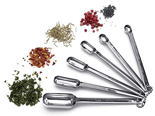 Connyam Set of 6 Professional Heavy Duty Stainless Steel Kitchen Measuring Spoons, Measuring Dry and Liquid Ingredients, for Baking Cooking and Medicine - Thumbnail 6
