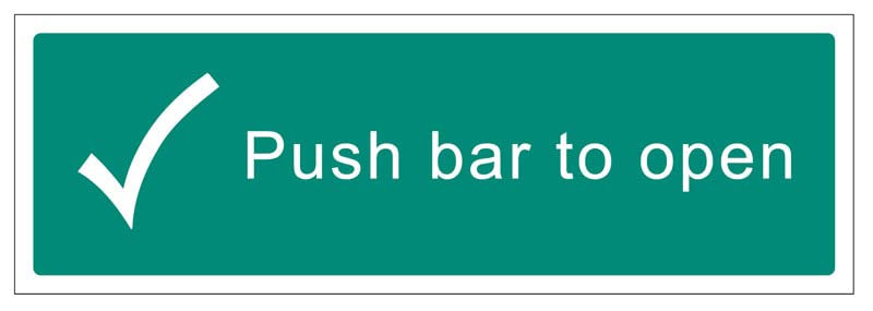 Braille - Push bar to open 450x150mm