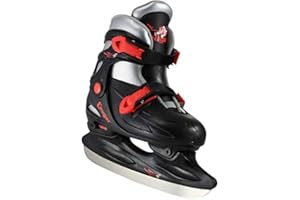 A AMERICAN American Athletic Shoe Cougar Adjustable Hockey Skates, Black, Large (36505)