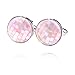 Digabi Pink Mother of Pearl Round Shaped Cufflinks with Gift Box