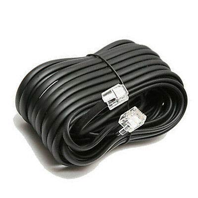 iMBAPrice 25 Feet RJ11 Telephone Extension Cord Phone Cable Line Wire - Black