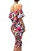 Vivicastle Women's Off Shoulder Ruffle Bodycon Fitted Midi Dress (X-Large, G62, Multi)