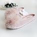 HALLUCI Women's Cozy Velvet Memory Foam House Slippers Non Slip Soles (7-8 M US, Pink)