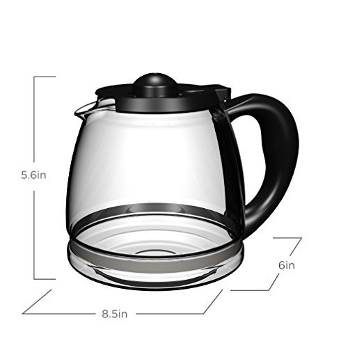 BLACK+DECKER 12-Cup Replacement Carafe with Duralife Construction, Glass, GC3000B