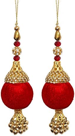 INDO STAR Round Nag-chain latkan/tassel finished with emerald some new colours velvet fabric
