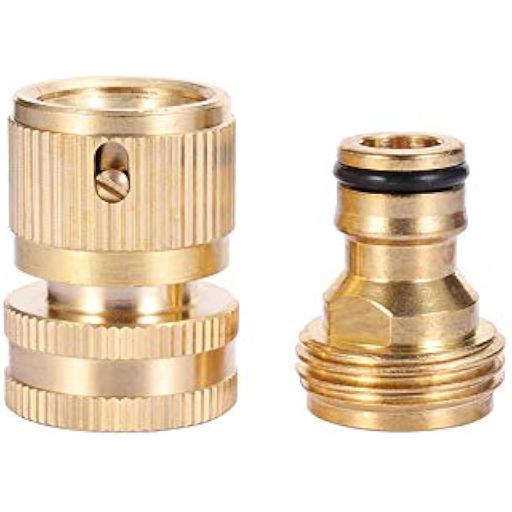 Garden Hose Quick Connector Brass End Nozzle Kit, Disconnect Fittings