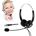 TelPal Telephone Headset, Hands-Free Call Center Noise Cancelling Corded Binaural Headset Headphone 4-Pin RJ9 Crystal Head Mic Microphone Desk Phone -Telephone Counseling Services,Insurance, Hospitals