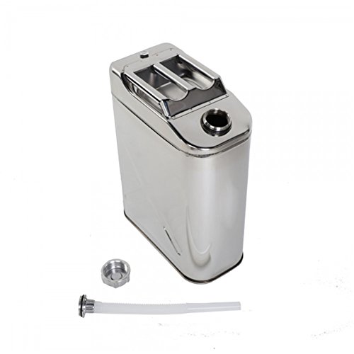Lovinland 5 Gallon Gas Oil Can and Steel Holder 4 Pcs Stainless Steel Jerry Can Portable Water Bucket Emergency Backup Petrol Diesel Storage Can Tanks with Spout 20 L - Thumbnail 3