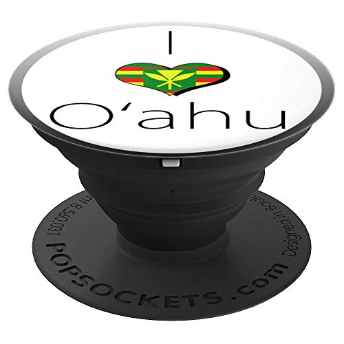 Hawai'ian Flag | Kanaka Maoli | I Love O'ahu - PopSockets Grip and Stand for Phones and Tablets
