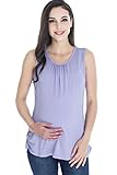 Smallshow Women's Maternity Nursing Tank Top Sleeveless Comfy Breastfeeding Clothes (L)