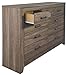 Signature Design by Ashley Zelen Rustic Contemporary 7 Drawer Dresser, Warm Gray