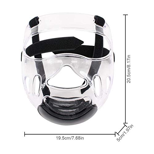 Heitaisi Sports Clear Face Shield Helmet Mask, Detachable Taekwondo Face Mask Head Protective Gear for Men and Women,not Include Helmet
