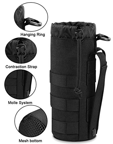 Antrix 3 Pcs Durable Nylon Tactical Military Molle Pouches Multi-Purpose Compact Water-Resistant Utility EDC Pouch Organizer+ Molle Water Bottles Pouch Carrier Bag for Tactical Backpack Tactical Gear