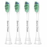 Sierra Clean Standard Replacement Toothbrush Heads for Philips Sonicare, 4 pack, fits Sonicare 2 Series Plaque Control, 3 Series Gum Health, DiamondClean, FlexCare Series, EasyClean and HealthyWhite