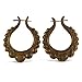 Tribal Jewelry Earrings Brown Wooden Post Hoop Earrings