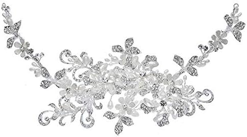Amazon Irismile ウェディング ヘッドドレス ブライダル クラシカル ヘアアクセサリー ヘアピース 髪飾り 花 結婚式 ダンス 和装 まとめ髪レシピ付 B シルバークラシカル バレッタ クリップ 通販