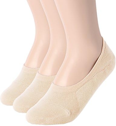 Cosynook Women's Non Slip No Show Socks Low Cut Liner Cotton Socks (SET3CWS04)