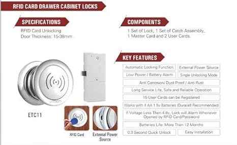 Evotech Rfid Card Drawer Cabinet Locks Furniture Locks Thickness