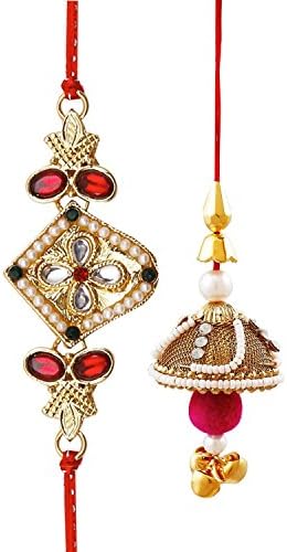 Lumba Rakhi Set for Brother Bhaiya Bhabhi for Rakshabandhan Rakhee Bracelet (Design 2)