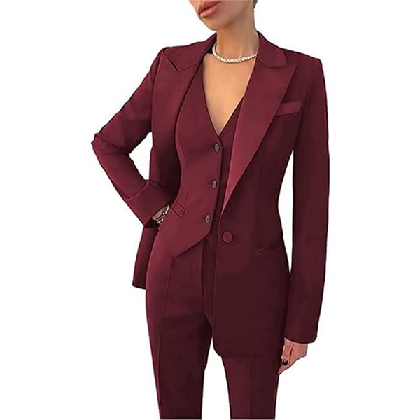 Women Pantsuits Wedding Tuxedos Party Wear Suits Formal Business Suits  Burgundy at Amazon Women's Clothing store