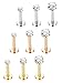 Jstyle 9 Pcs 16G 316L Stainless Steel Nose Piercing Labret Monroe Helix Tragus Cartilage Ear Piercings Studs Lip Rings 2-4mm CZ 8mm Bar Length