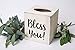 Bless You! Wood Tissue Box Cover, White