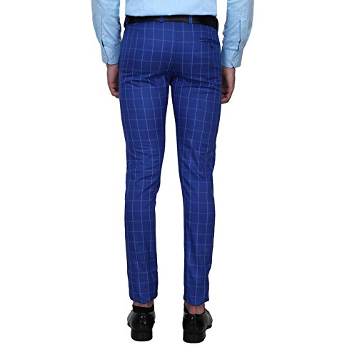 shaurya-f slim fit men's blue trousers