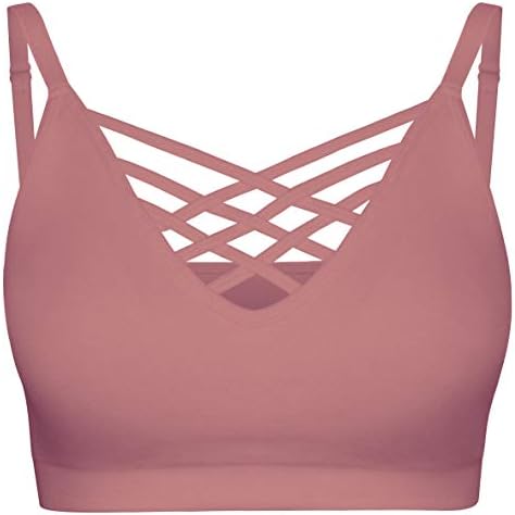 WeSeeFashion Strappy Caged Seamless Padded Bra – Cami Top with Removable Pads S-3X 1/2/3 Sets