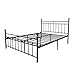 TEMMER Reinforced Metal Bed Frame Queen Size with Headboard and Stable Metal Slats Boxspring Replacement/Footboard Single Platform Mattress Base, Black (Queen, Black).