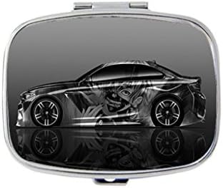 TimMaMa BMW M2 Coupe Side Anime Boy Aerography Car Unique Square Travel Pill Box Decorative DesignerCute Pill Case Container