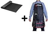 FEROS KIT - (3 Items!) 2 Non Stick BBQ Grilling Mats + FEROS Apron With 3 Pockets, Adjustable Neck, And Grilling Tips.