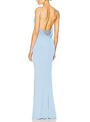 Capuffy Women Drape Neck Formal Maxi Dresses Lace