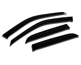 TuningPros WV-306RM Window Visor Deflector Rain Guard Dark Smoke 4-pc Set