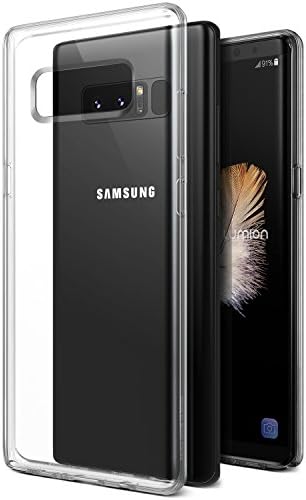 Note 8 Case, Clear Transparent Protective Slim Fit Full Body Armor Defender Bumper [Wireless Charging Compatible] Cover for Samsung Note 8 (2017) by Lumion (Diamont Air - Clear)