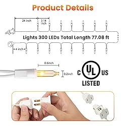 300-Count Warm White Christmas Lights, 75ft