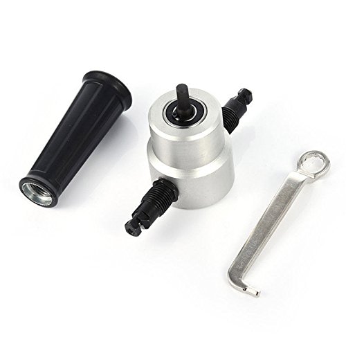 Accreate Double Head Metal Sheet Cutting Nibbler Set Sheet Cutter Saw Drill Bits Wrench and Parts,Tool