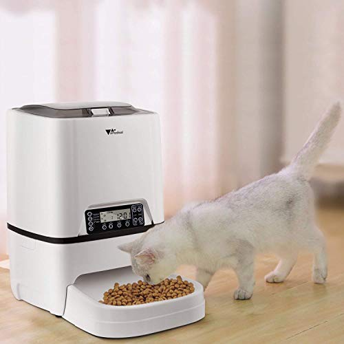 amzdeal Automatic Cat Feeder 6L Pet Feeder Dog Food Dispenser with Time